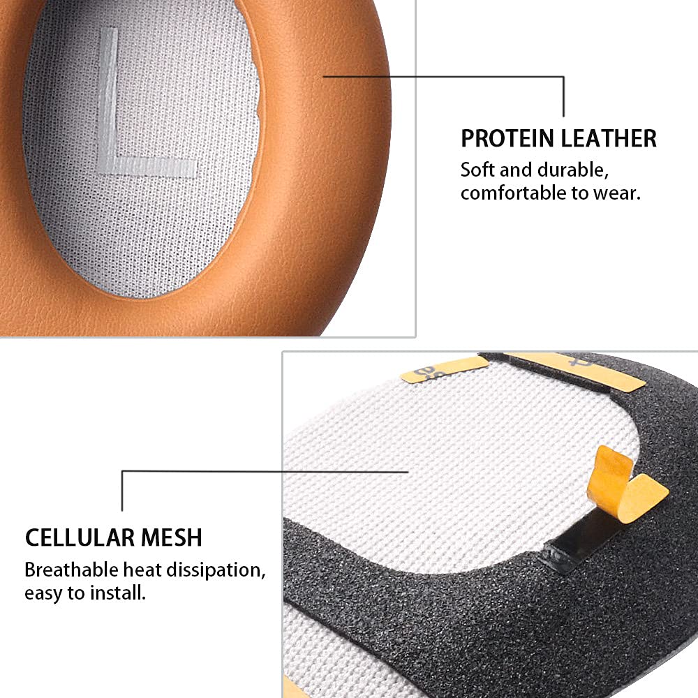 HUYUN Protein Leather Replacement Ear Pads for Bose 700, NCH700, NC700 Headphones - Premium Noise Cancelling Earpads & Cushion Repair Parts (Khaki) - Perfect for Office, Travel & Gaming Comfort