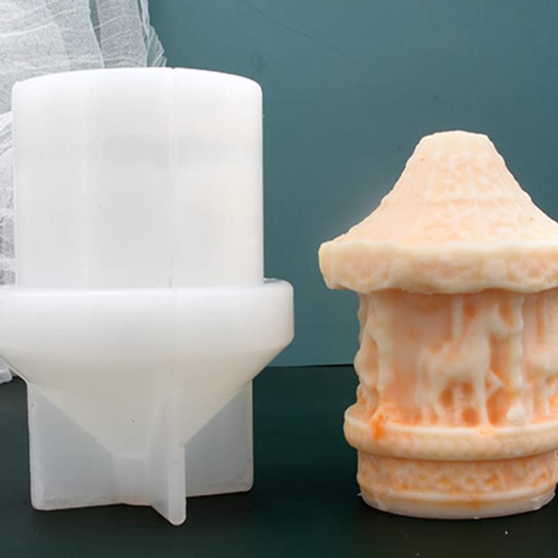 VALINK Carousel Horse Silicone Fondant Molds - Flower & Carousel Shaped Silicone Casting Die for DIY Cake Decorating, Candle Wax, Soap Making & Resin Crafts - Perfect for Birthday, Wedding & Party Dessert Designs