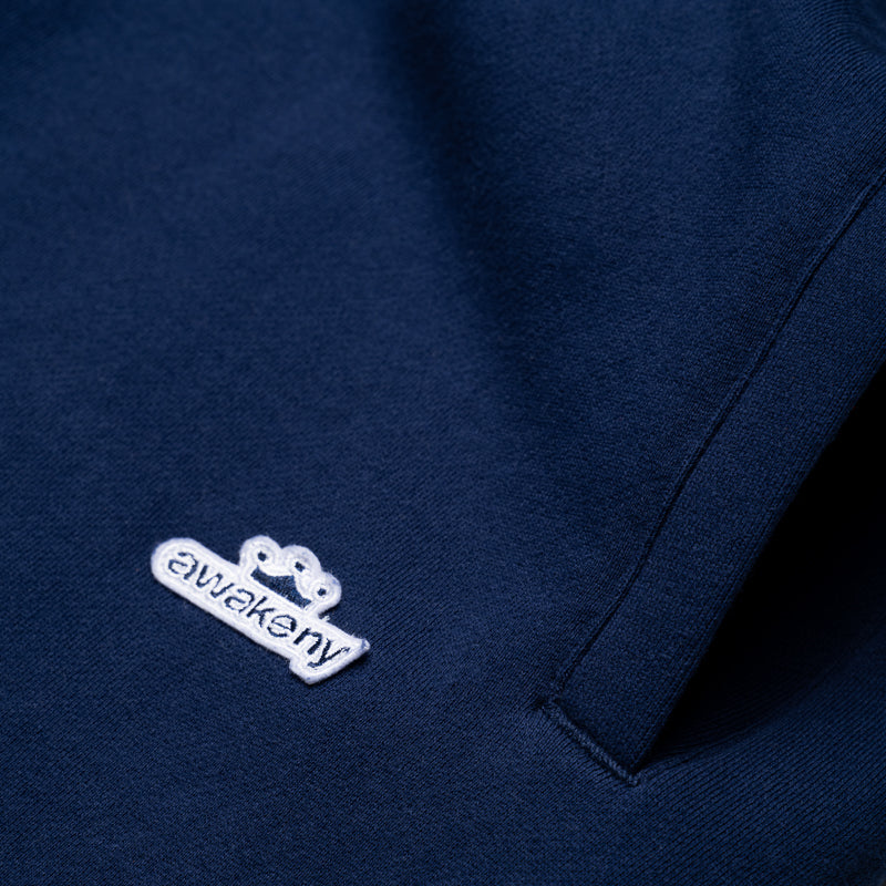 Awake NY Crown Logo Sweatpants for Men - Comfortable Navy Blue Joggers with Elastic Waistband - Perfect for Gym, Lounge & Streetwear Fashion