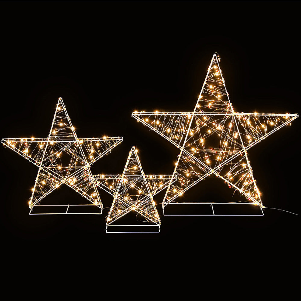 900 LED Christmas Fairy Lights with 3 Star Decorations - Indoor & Outdoor Holiday Decor for Home, Tree, Party, and Wedding