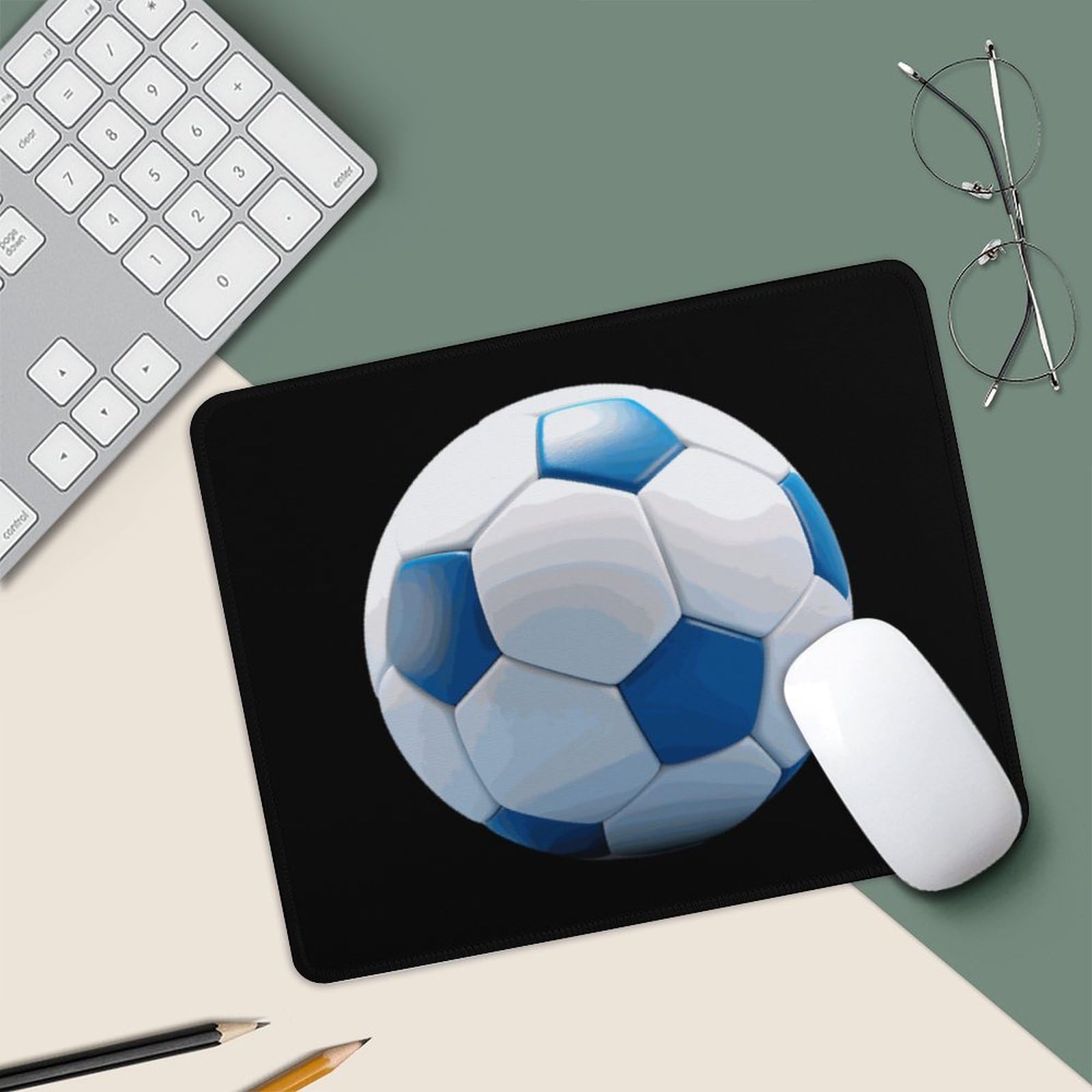Premium Football-Themed Mouse Pad - Non-Slip Rubber Base, Stitched Edge, Waterproof (9.8