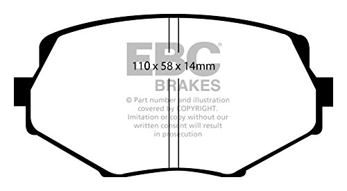 EBC Yellowstuff Front Brake Pads - High Performance Ceramic Brake Pads for Sports Cars & Track Use - Perfect for Aggressive Driving & Racing Scenarios