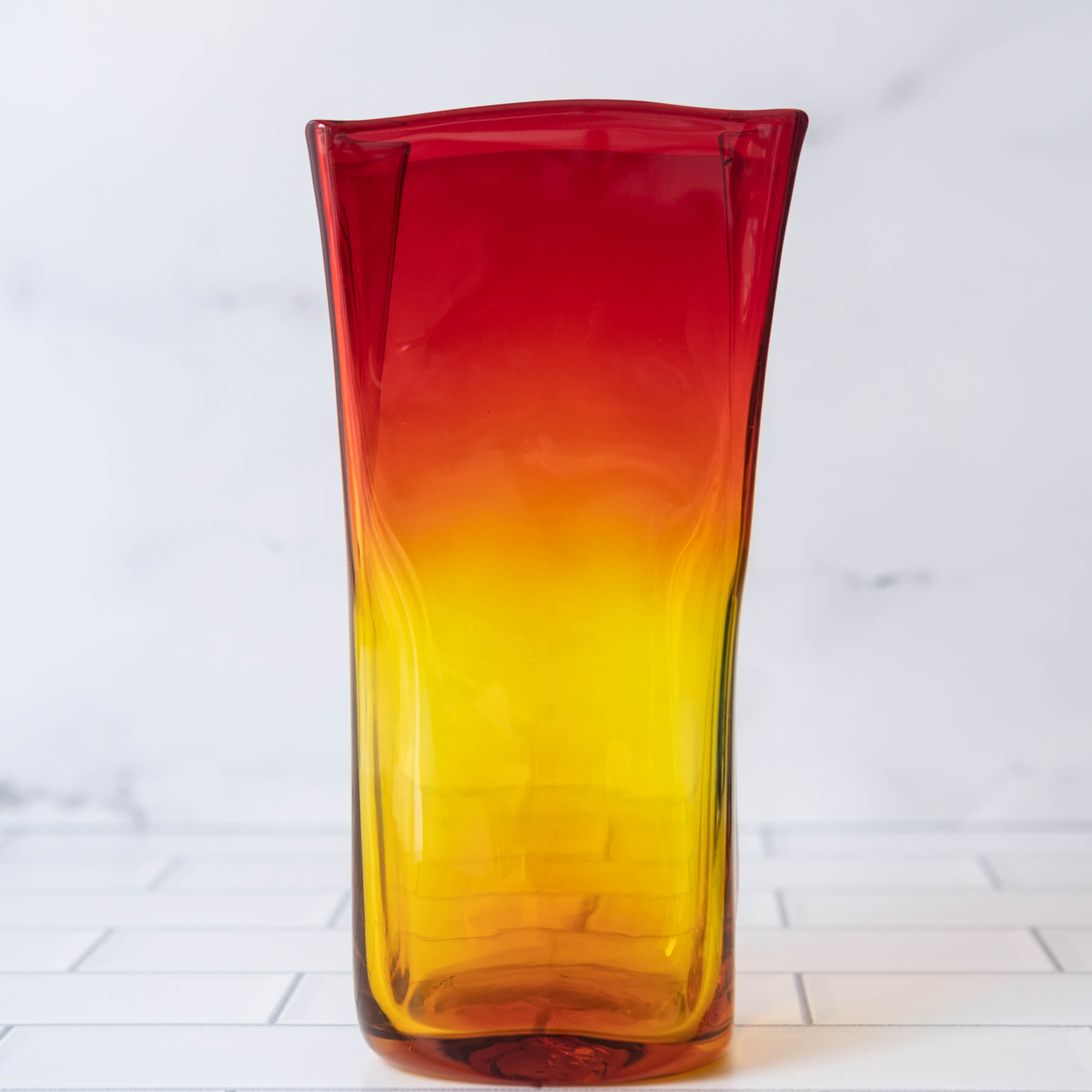 8813M Medium Paper Bag Vase in Tangerine - Eco-Friendly Decorative Vase for Home, Office, Wedding & Party Decor
