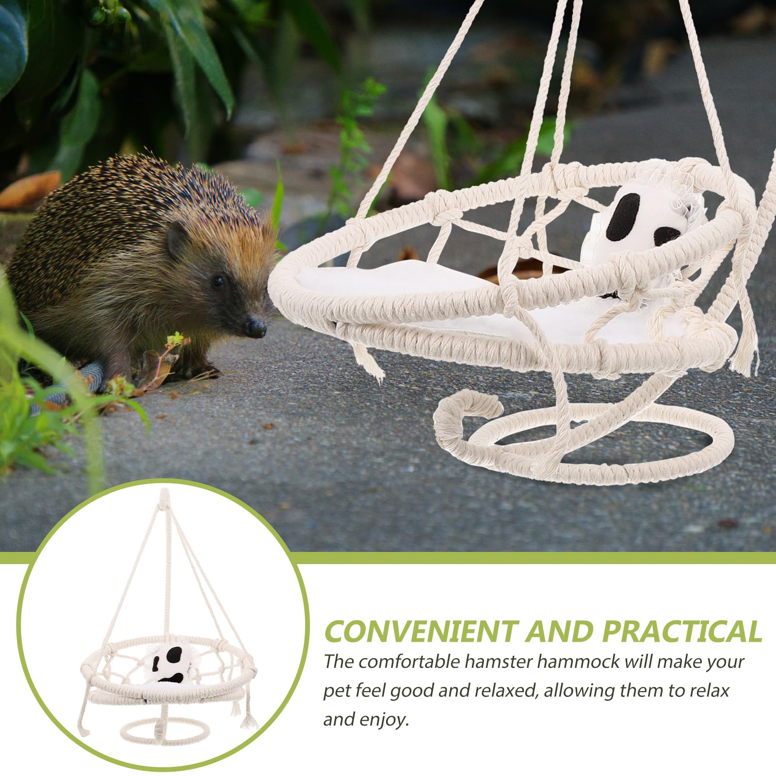 FRCOLOR Rat Hammock Swing Bed - 10X13in Large Woven Hanging House for Hamsters, Guinea Pigs & Small Pets - Durable Reptile Cage Accessories for Play & Rest - Perfect for Cage Enrichment & Climbing Fun
