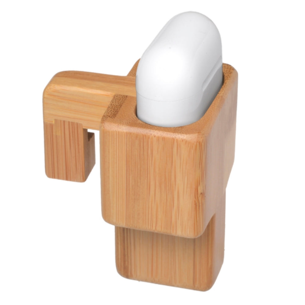 Premium Bamboo AirPods Holder - Secure & Stylish Stand for Apple AirPods Pro/1/2/3 - Perfect for Desk, Car, Nightstand & Travel Organization