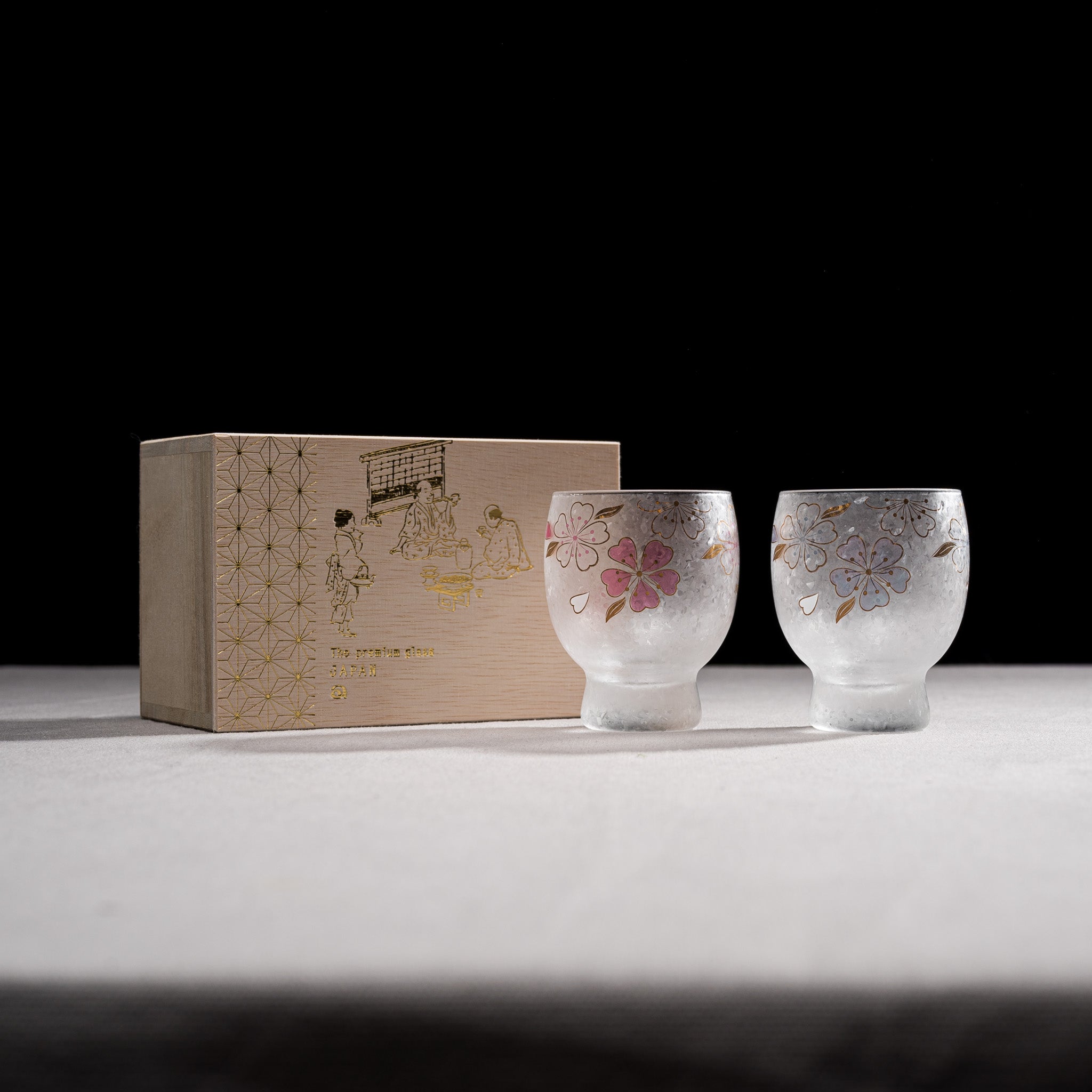 Premium Nippon Taste Four Season Sake Glasses Set - Cherry Blossom Design - Traditional Japanese Drinking Cups for Sake, Wine & Cocktails - Perfect for Dining, Gifts & Japanese Culture Enthusiasts