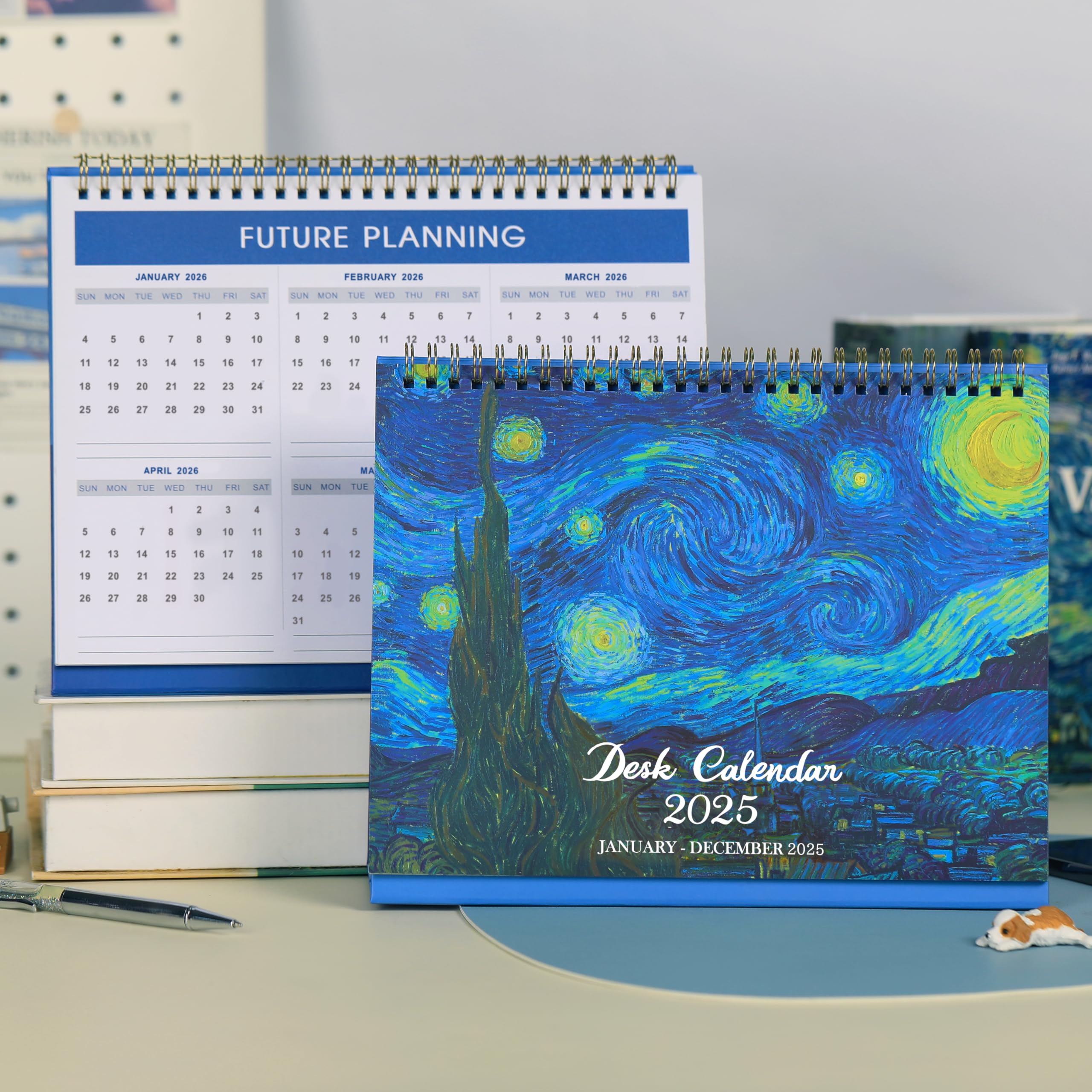 2025-2026 18-Month Desk Calendar | July 2025 - December 2026 | Standing Flip Desktop Planner | 9.8