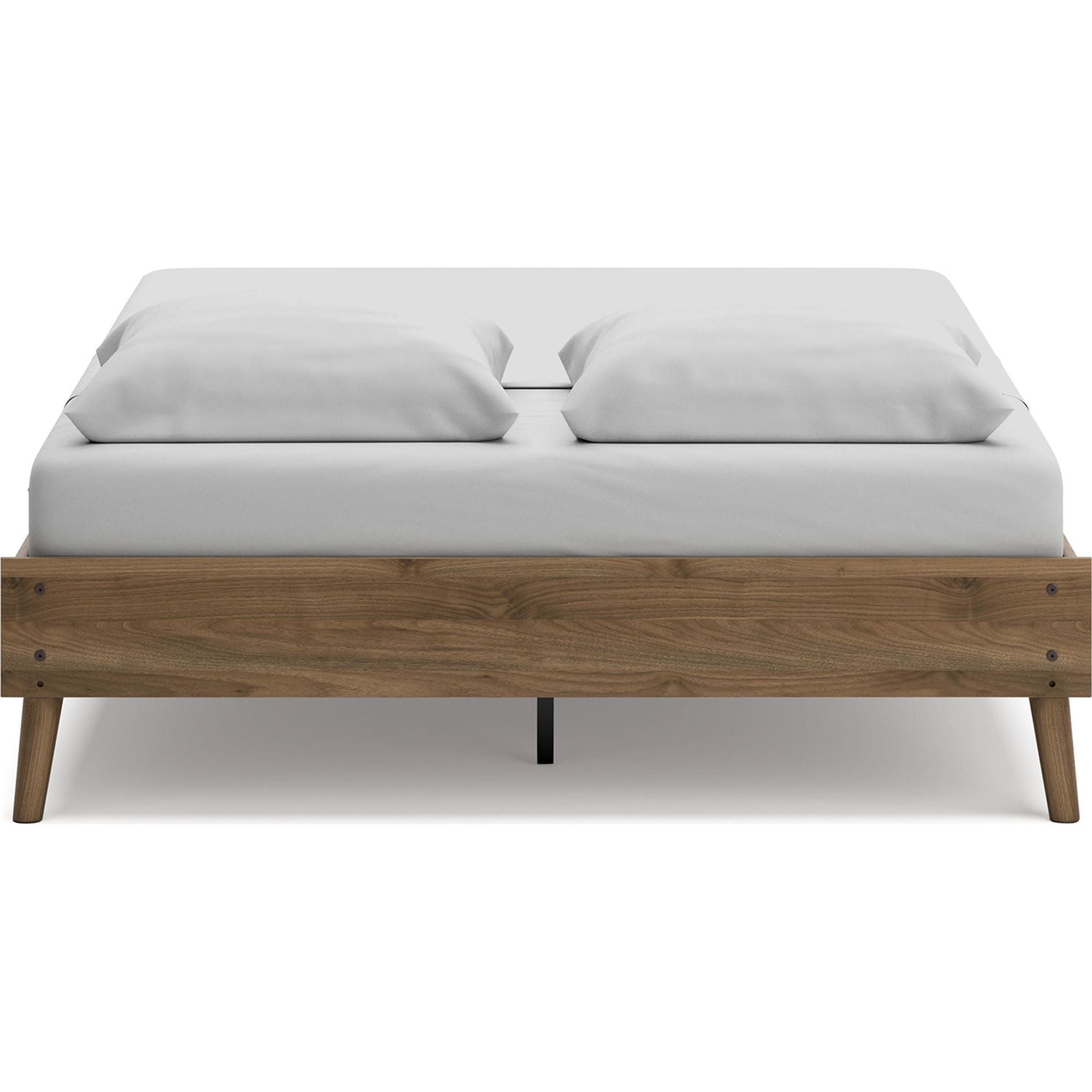 Aprilyn Queen Platform Bed Frame with Headboard - Honey Finish, Modern Minimalist Design for Bedroom, Sturdy Wooden Slat Support, Easy Assembly, Perfect for Master Bedroom, Guest Room, or Studio Apartment