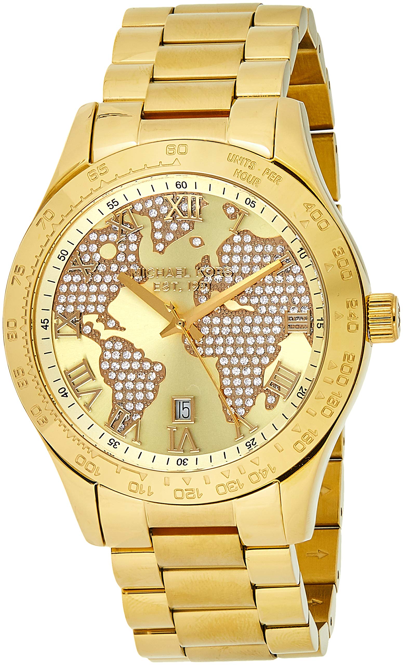 Michael Kors Layton Chronograph Watch for Women - Gold-Tone Stainless Steel, Water Resistant, Date Display | Perfect for Office, Party & Everyday Wear
