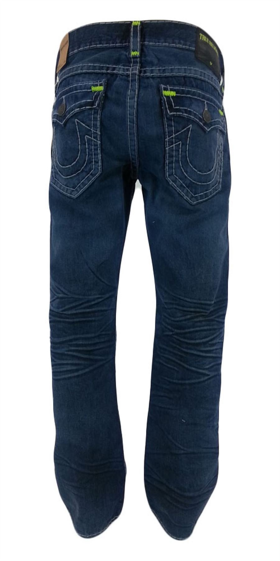 True Religion Men's Ricky Relaxed Fit Straight Leg Jean - Classic Blue Denim Pants for Casual Wear | Comfortable & Stylish for Everyday Outfits, Work & Weekend Looks