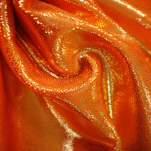 Fog Metallic Finish Spandex Fabric - Orange Stretch Material for Dancewear, Yoga Pants & Costume Design