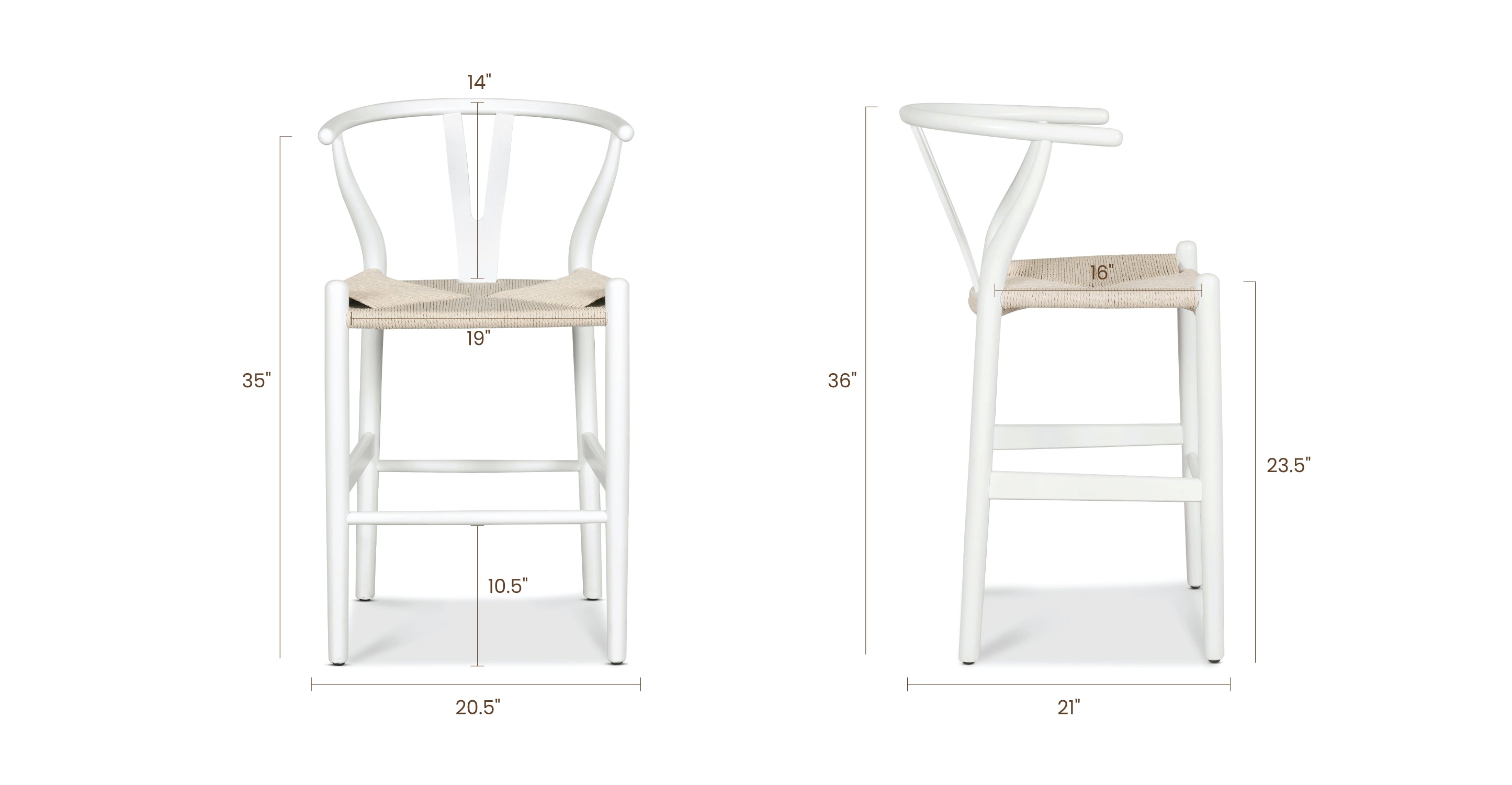 Modern Weave Counter Stool - Stylish Bar Stool for Kitchen Island, Breakfast Nook & Home Decor - Comfortable Rattan Seat with Sturdy Metal Frame - Perfect for Dining, Entertaining & Small Spaces