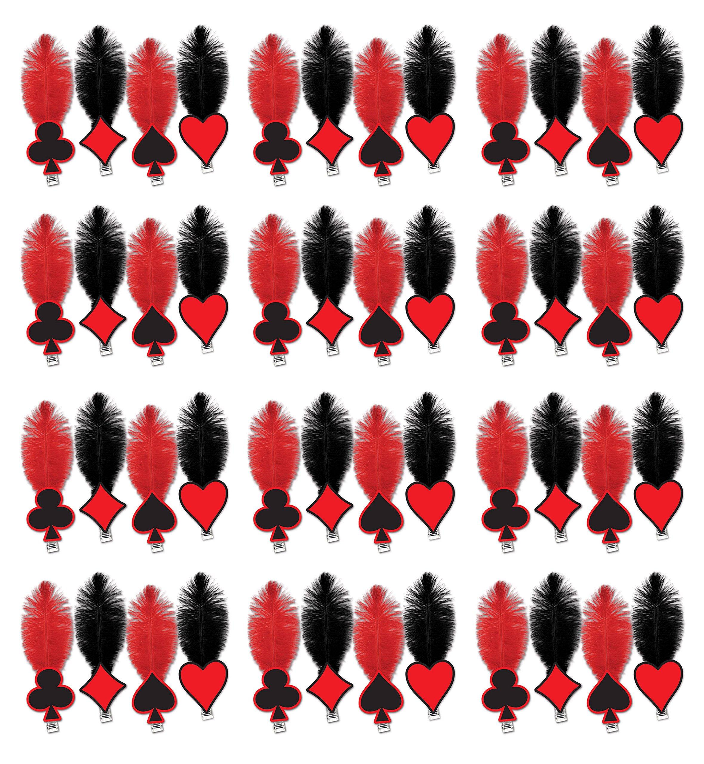 Beistle 50-Piece Playing Card Suit Tiaras - Black, Red, Silver for Casino, Poker, and Costume Party Themes | Perfect for Halloween, Cosplay, and Themed Events