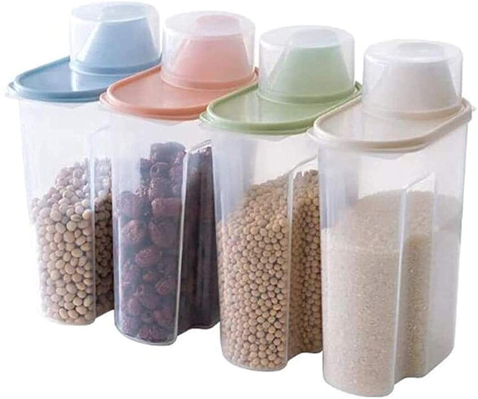 Plastic Airtight Food Storage Containers with Lids - BPA-Free Grain Jars, Kitchen Pantry Organizers for Rice, Flour, Cereal & Dry Goods | Perfect for Meal Prep, Baking & Bulk Food Storage
