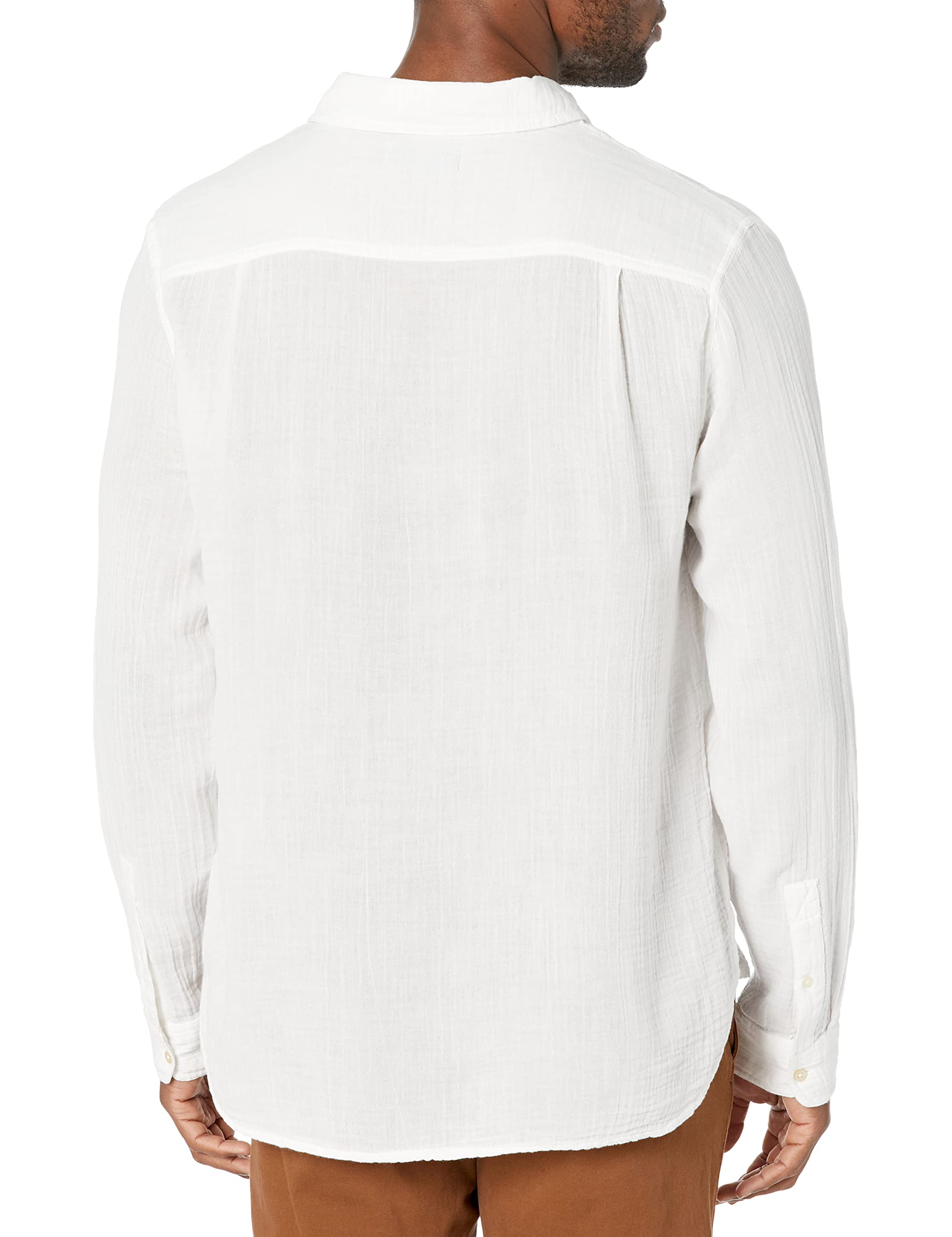 VELVET BY GRAHAM & SPENCER Men's Premium Cotton Gerald Long Sleeve Button Down Shirt - White - Medium Size - Casual Office Wear & Date Night Outfit