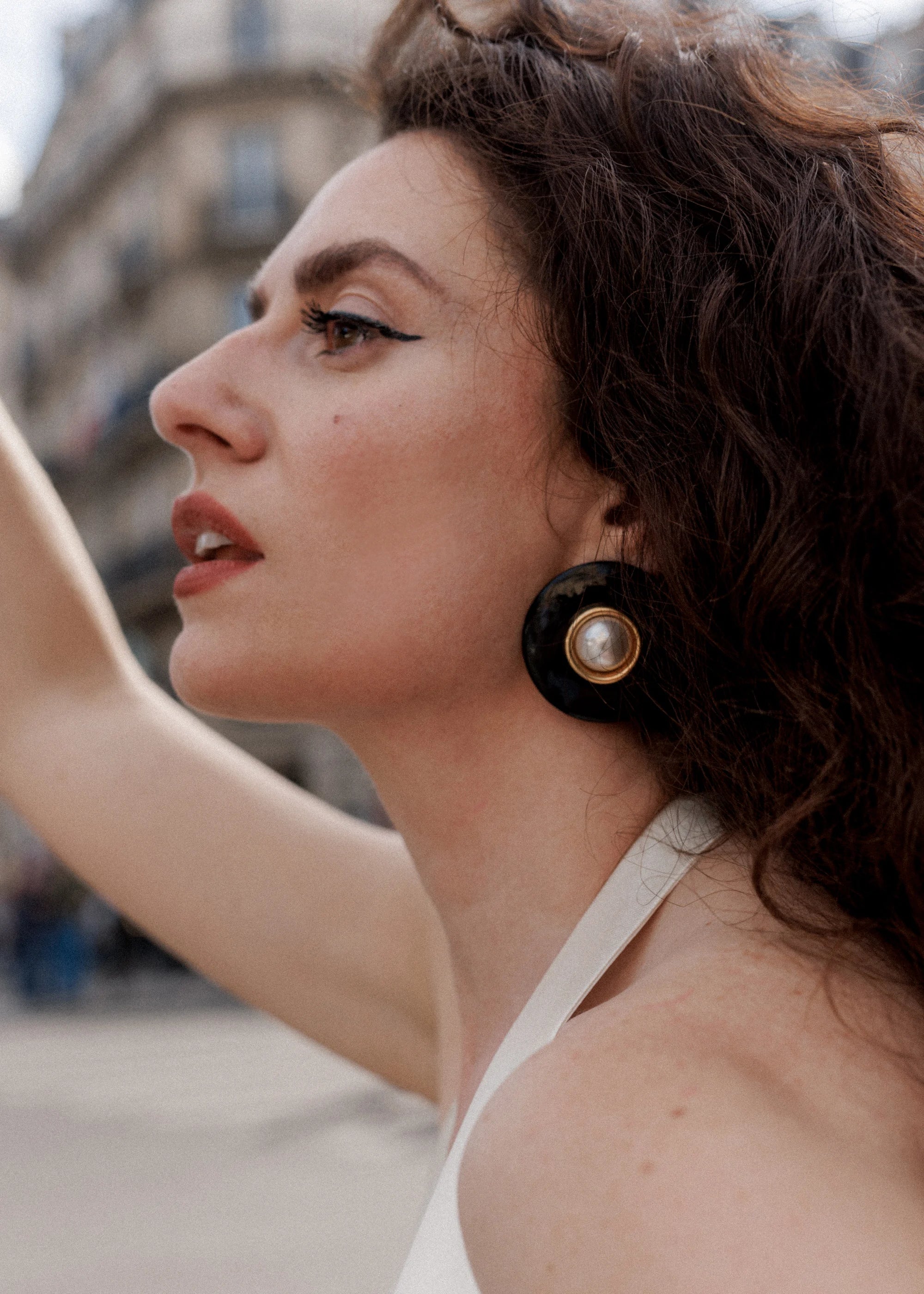 Jennifer Behr x Léanne Ansar Lili Earrings - Black Crystal Dangle Earrings for Women | Elegant Evening Wear & Special Occasion Jewelry