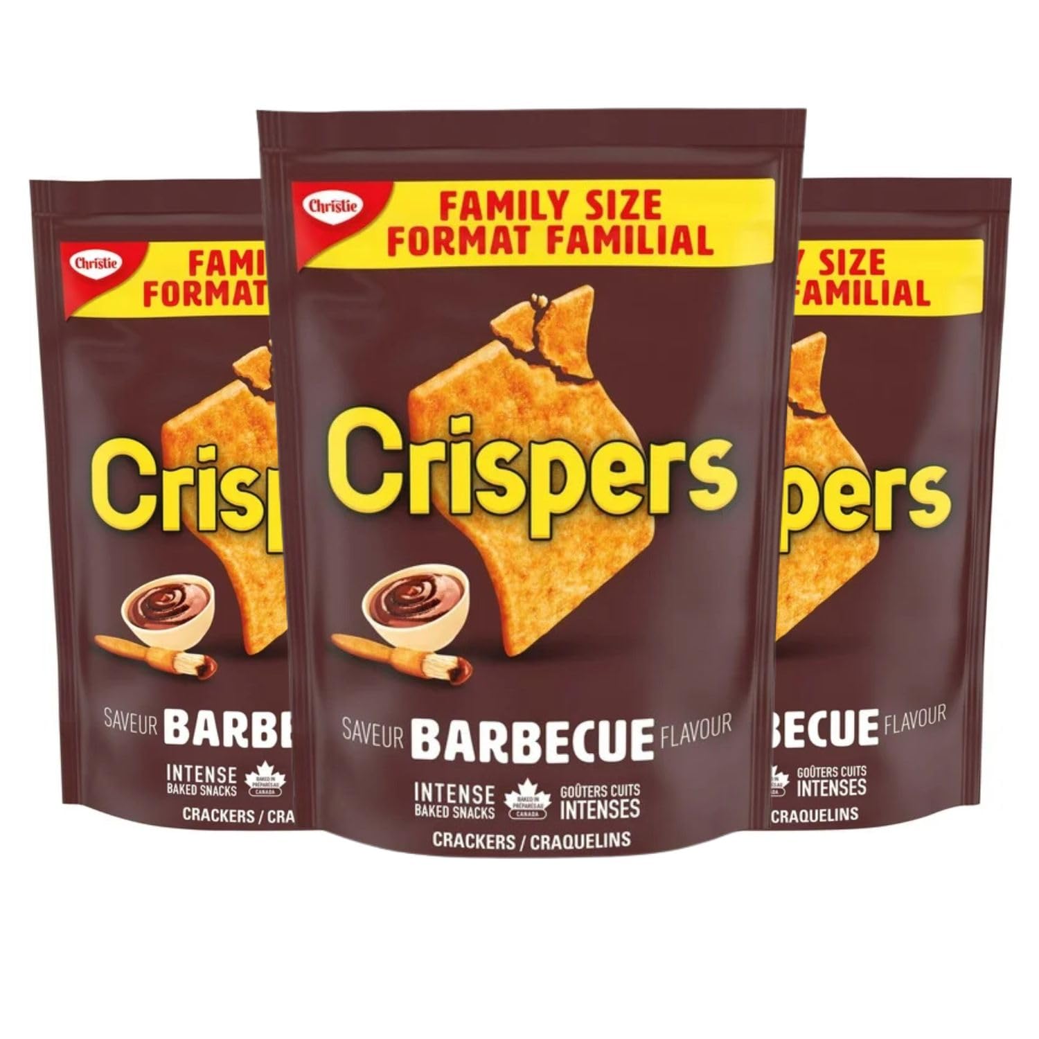 Christie Crispers Barbecue Flavor Family Size Salty Snacks, 240g/8.47oz (Pack of 3) - Crunchy Potato Chips for Parties, Picnics & Movie Nights - Shipped from Canada