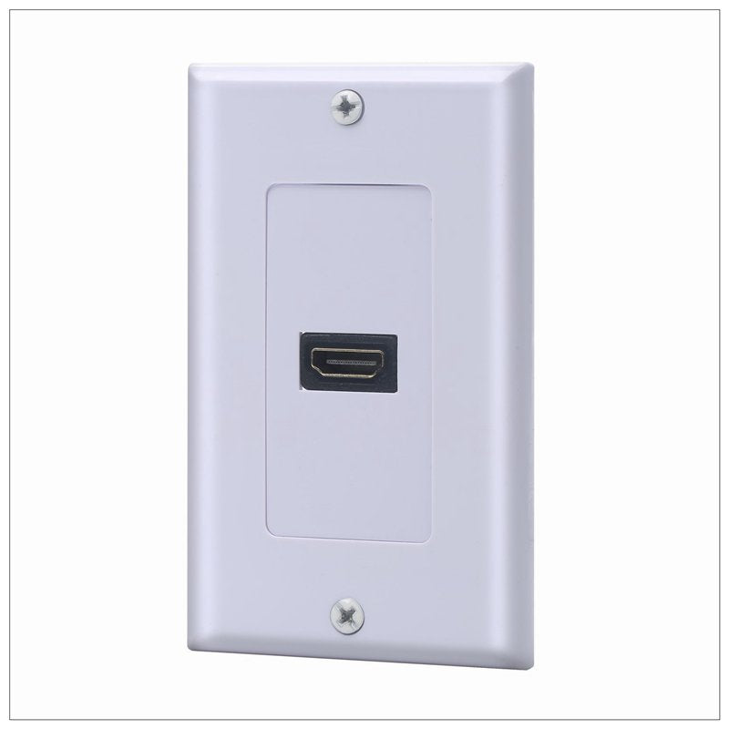 1 Port HDMI Wall Plate - 4K Ultra HD, 3D Compatible Wall Mount Panel for Home Theater & Gaming Setup (Living Room, Bedroom, Office)