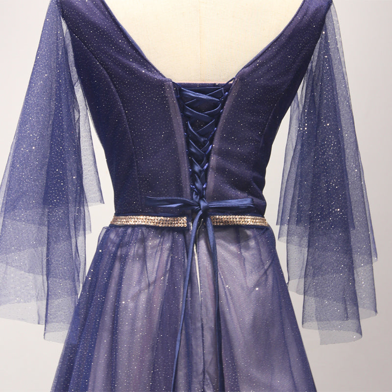 Elegant V-Neck Long Purple Prom Dress for Women - Formal Evening Gown for Homecoming, Ball & Special Occasions