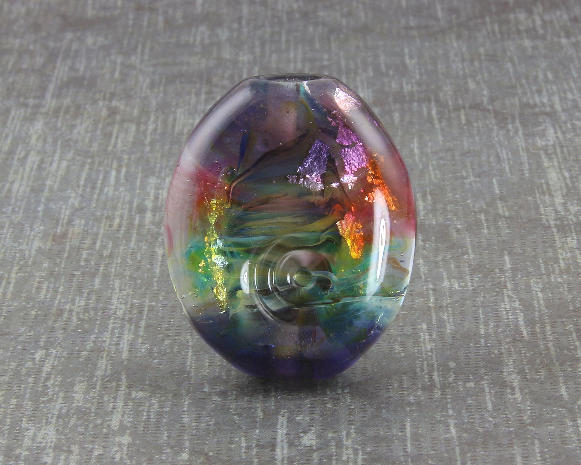 Handmade Bollywood Blue Lampwork Glass Focal Bead for Jewelry Making - Perfect for Necklaces, Bracelets & DIY Craft Projects