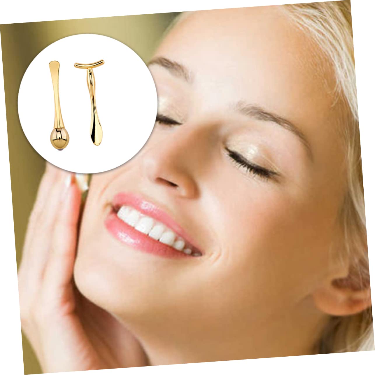 2 Sets Eye Massage Roller Head T-bar Set - Professional Skincare Tools for Puffiness & Dark Circles Relief - Perfect for Facial Massage, Makeup Application & Anti-Aging Routine (Home Spa & Travel Use)