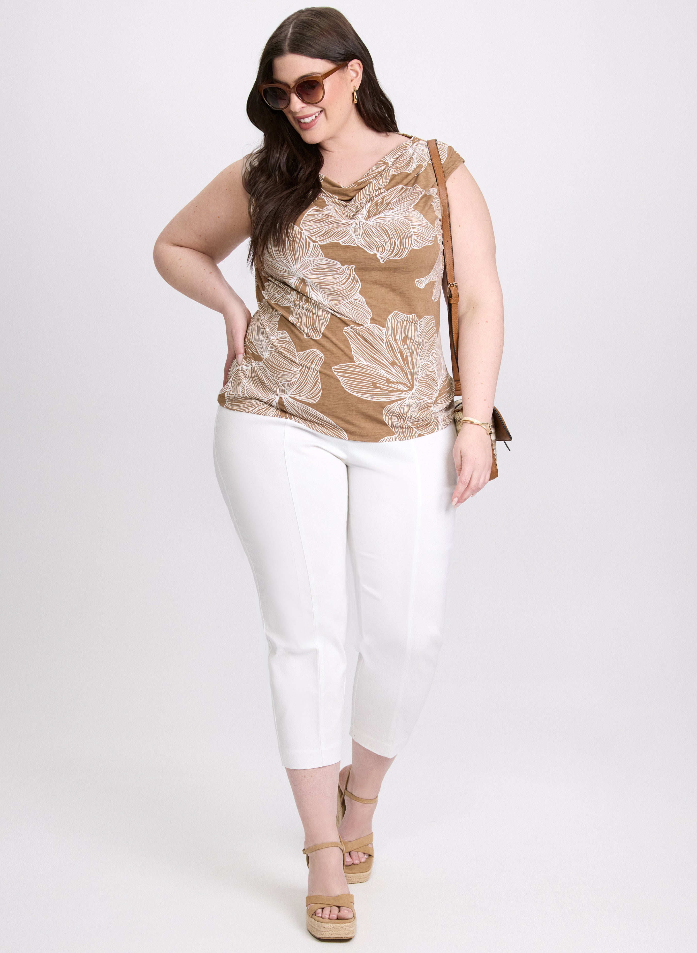 Elegant Cowl Neck Floral Print Blouse for Women - Stylish & Comfortable Tunic Top for Casual Wear, Office & Date Nights