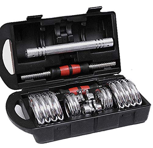 Adjustable Cast Iron Dumbbell and Barbell Set (110LB/66LB/44LB) with Connecting Rod - 2-in-1 Home Gym Equipment for Men & Women - Strength Training, Weight Lifting, Full Body Workout for Home & Garage Gym