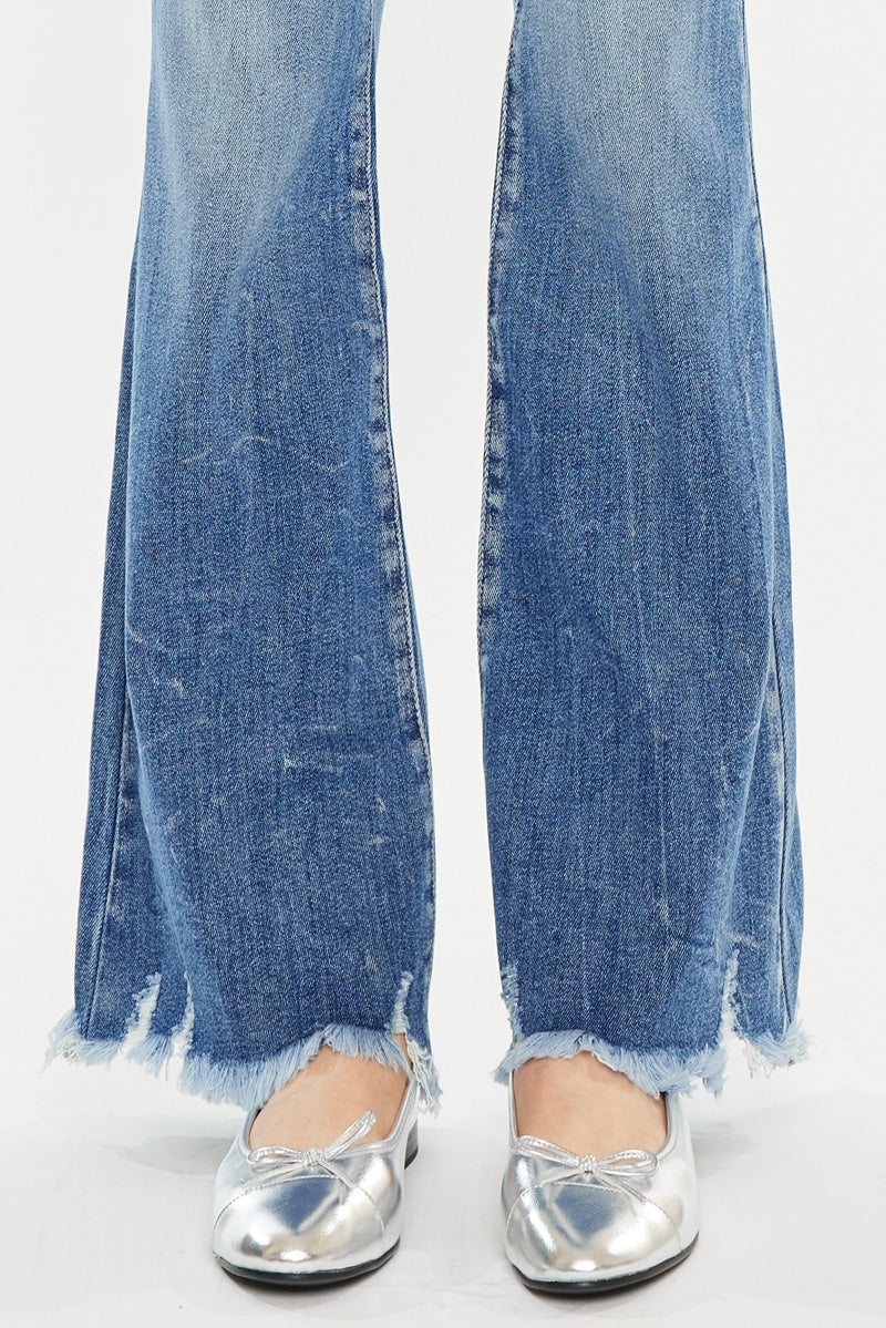 Jennie Medium Rise Wide Leg Jeans for Women - Trendy High Waist Flared Denim Pants - Perfect for Casual Outfits, Street Style & Everyday Wear