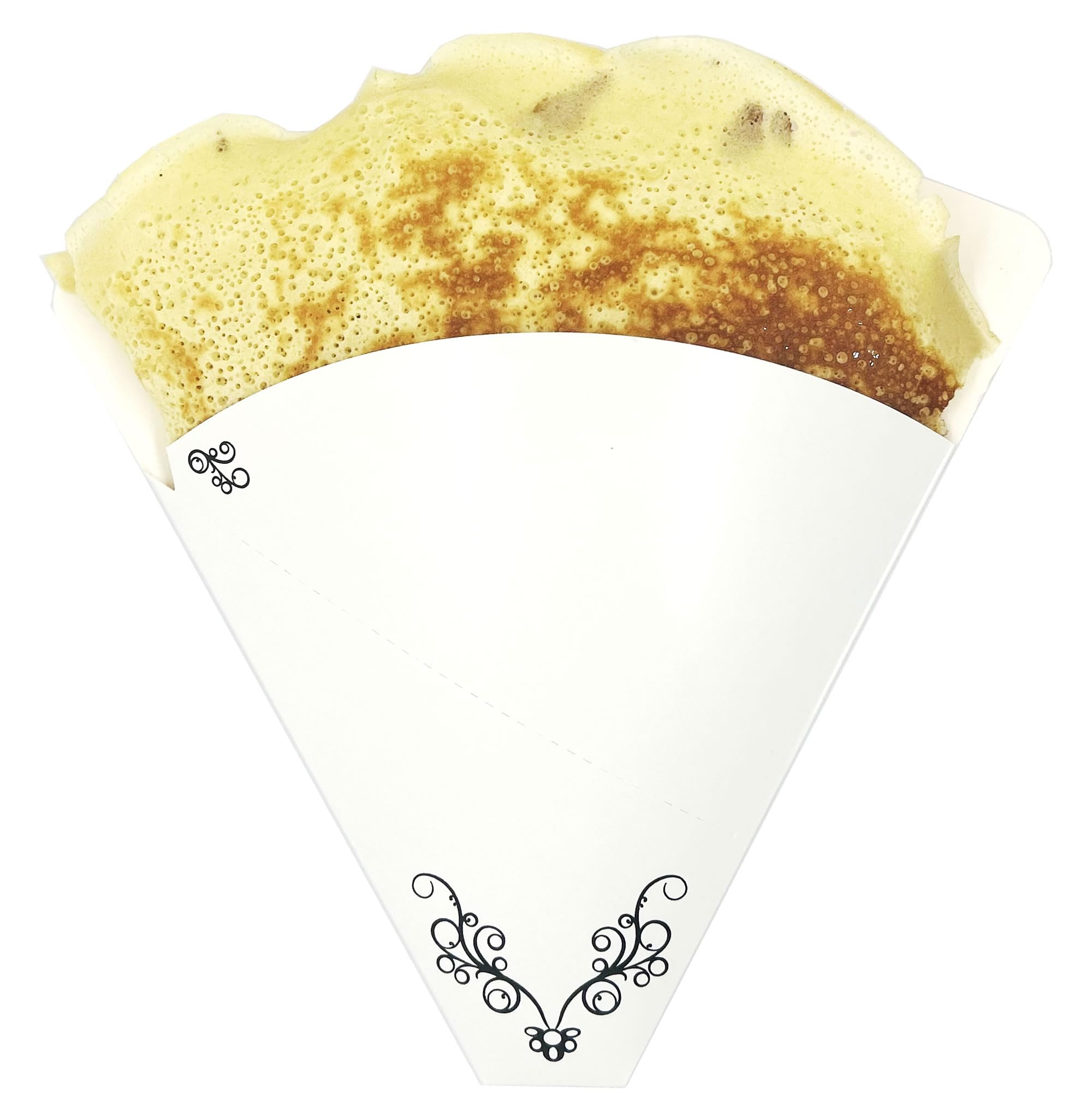 Premium Victorian Design Crepe Holders - 250g Perforated Cardboard Food Stands - Bulk Pack of 1600 for Bakeries, Catering & Party Supplies - Elegant Display for Crepes, Pancakes & Desserts