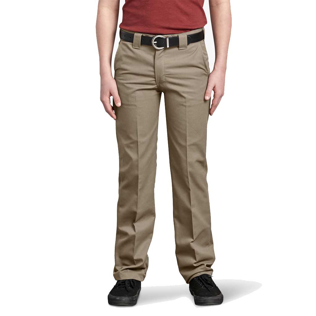 Dickies Boys Slim Straight Twill Pants - Desert Sand - Durable & Comfortable for School, Play & Everyday Wear