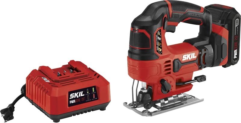 20V 2Ah Cordless Jigsaw with Battery and Charger - Perfect for Woodworking, DIY Projects & Home Renovations