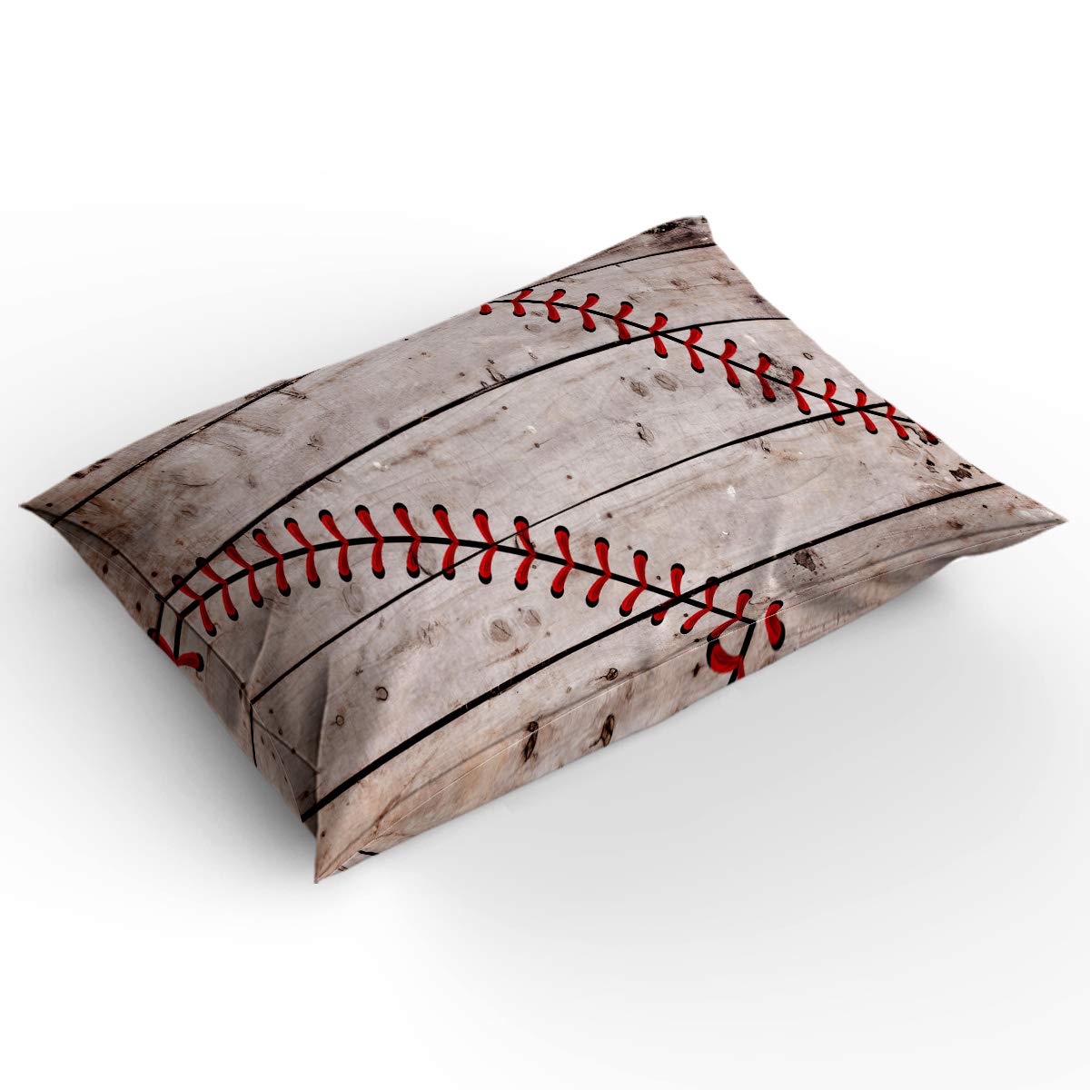Baseball Pattern Wood Grain Zipper Duvet Cover Set - Soft Comforter Cover for Kids & Teens, Full Size Twill Plush Bedding Set - Perfect for Boys & Girls Bedrooms, Dorm Rooms & Sleepovers
