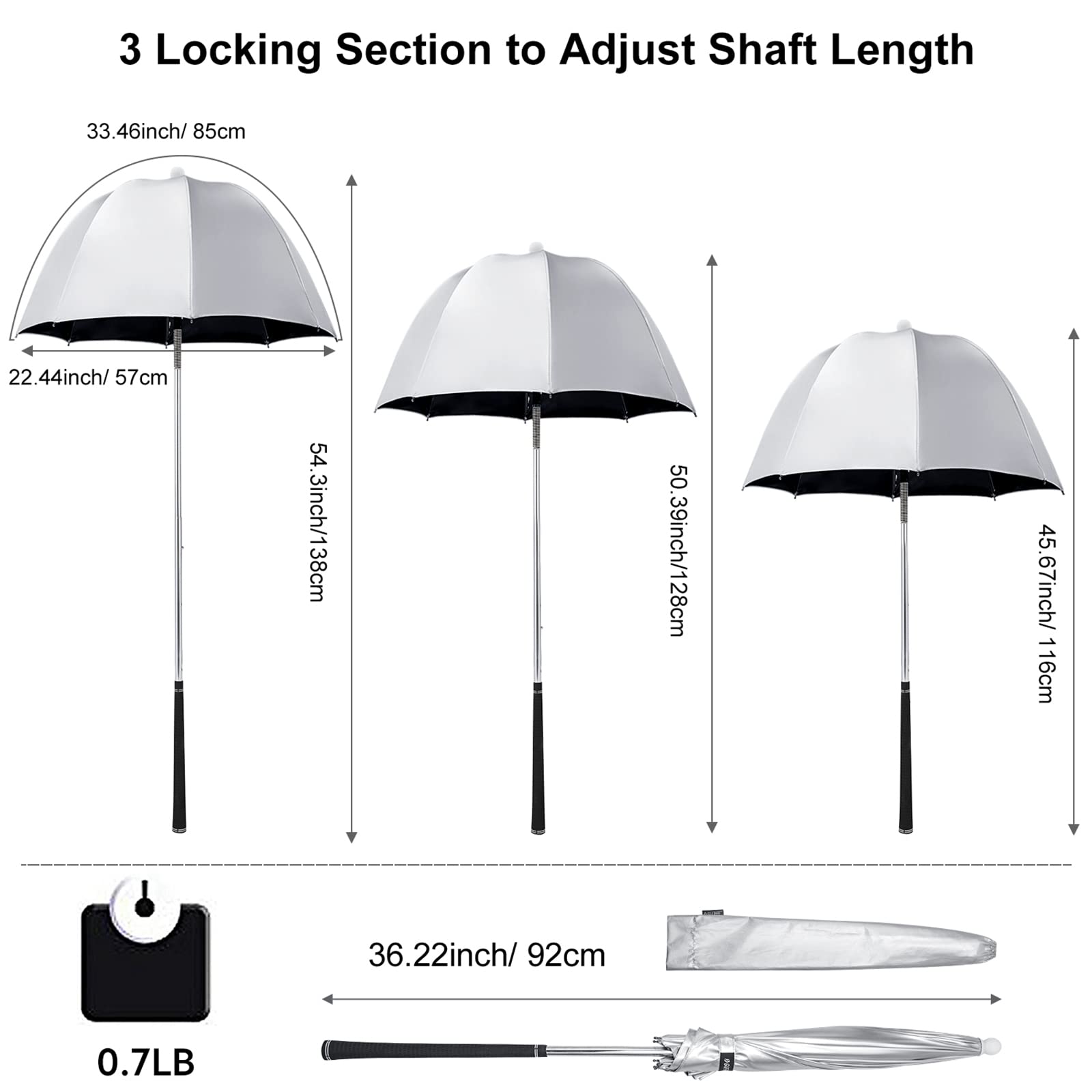 G4Free Golf Umbrella with Flex Technology - Waterproof Windproof Golf Bag Umbrella for Club Protection - Perfect for Golf Courses, Driving Ranges & Outdoor Sports