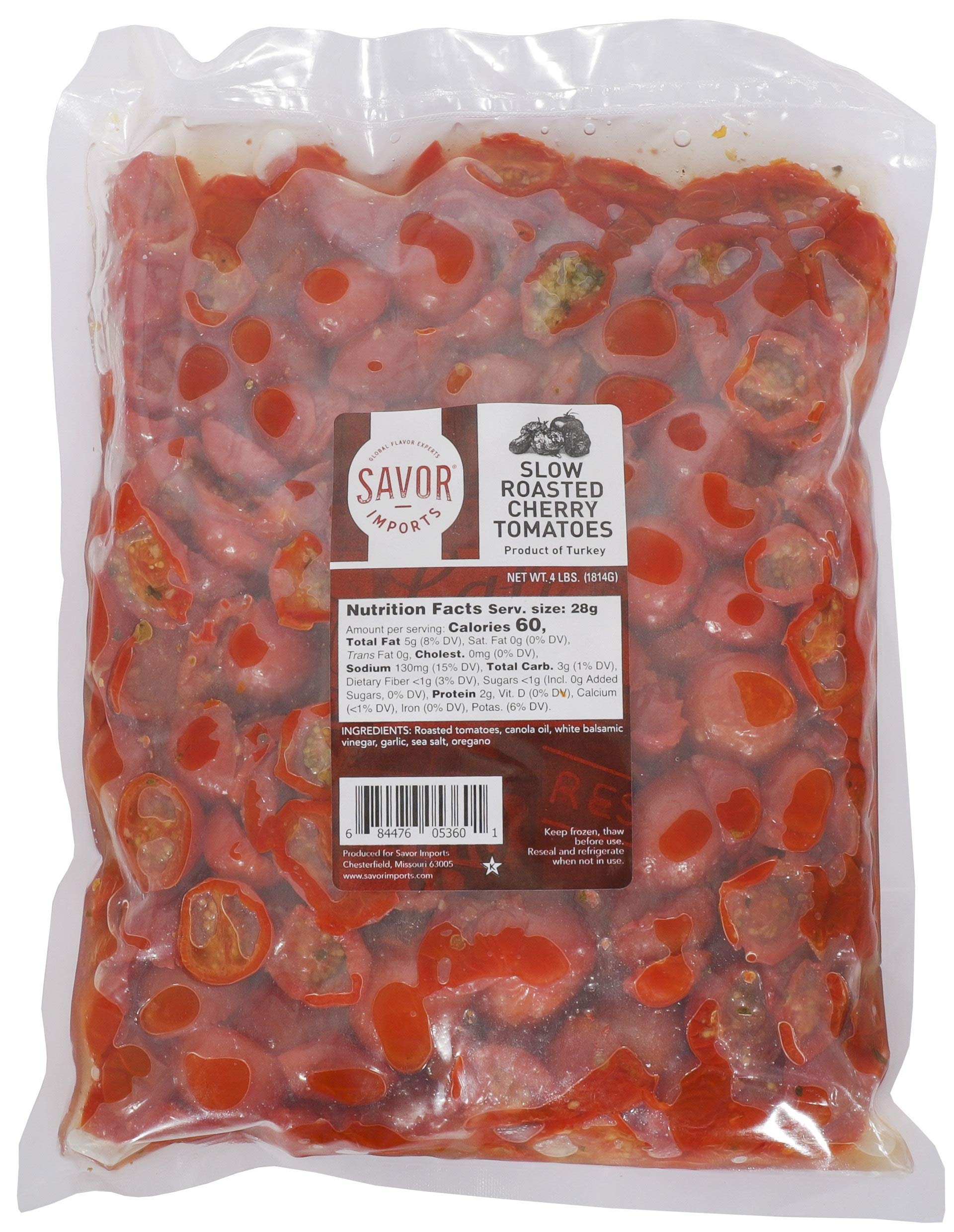 Premium Roasted Cherry Tomatoes - 4 Pound (2 Pack) | Gourmet Cooking Ingredient for Pasta, Salads & Appetizers | Savor Imports