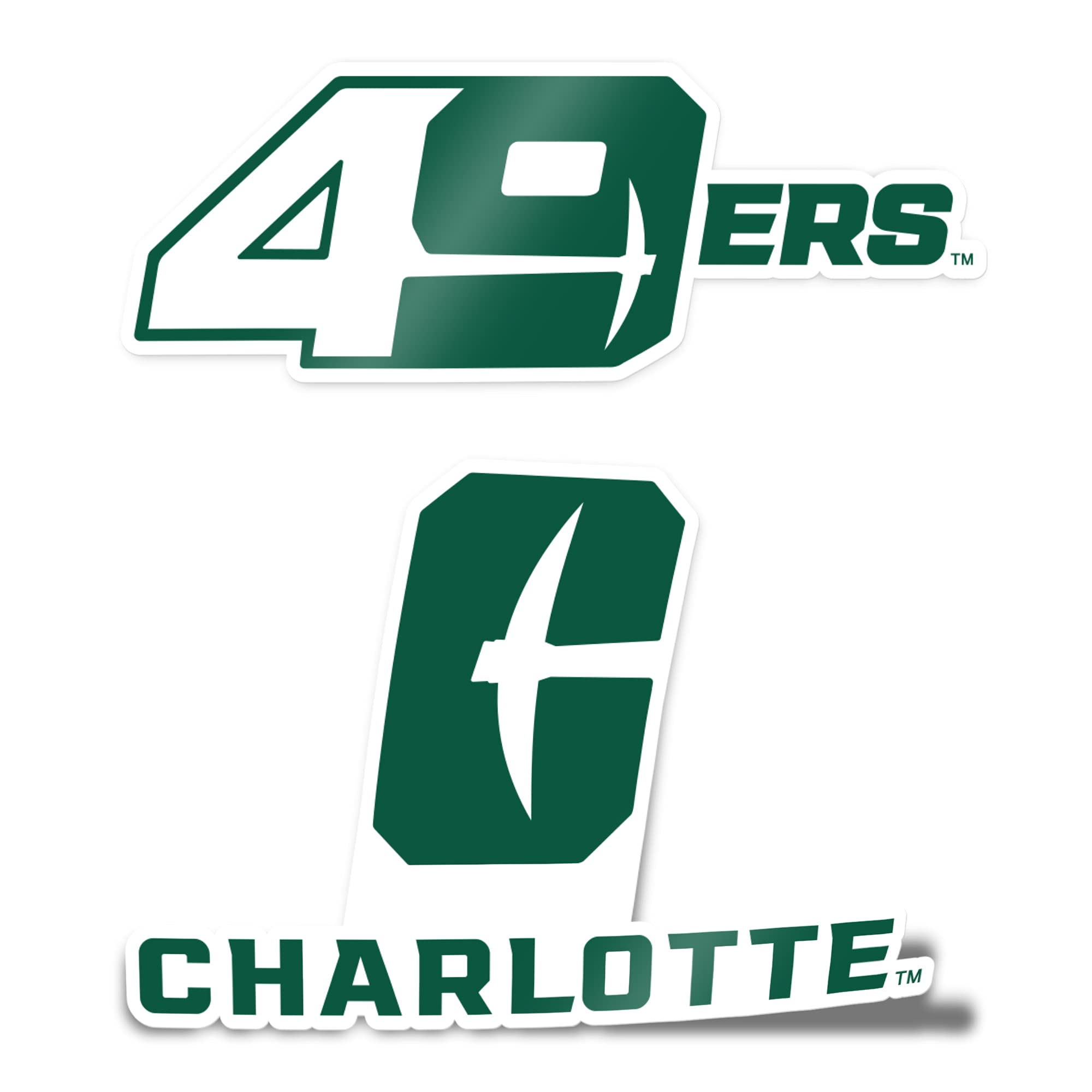 UNC Charlotte 49ers Sticker Set - 4 Inch Vinyl Decals for Laptop, Water Bottle, Car & Scrapbook | UNCC Desert Cactus Design | Perfect for College Students, Alumni & Fans | School Spirit, Dorm Decor, Game Day Accessories