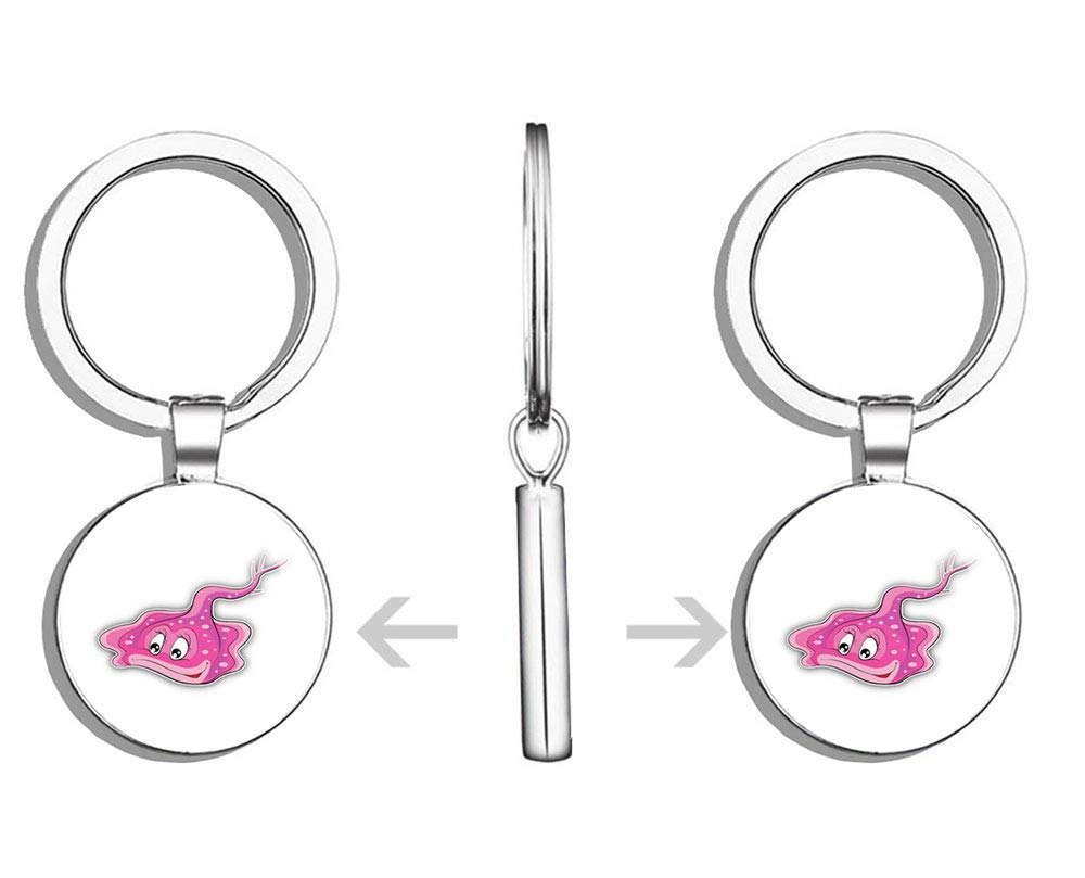 Cartoon Double-Sided Stainless Steel Keychain - Durable Key Ring Holder with Car Key Finder for Easy Key Organization (Perfect for Home, Office & Travel Accessories)