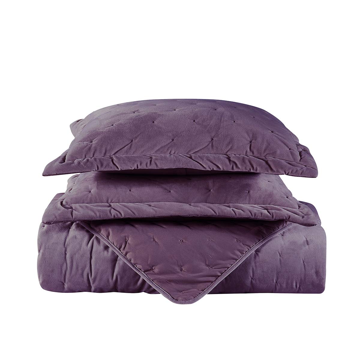 Royal Velvet Purple Quilt Set - Full/Queen 3pc for All Seasons, Cozy Bedroom Decor