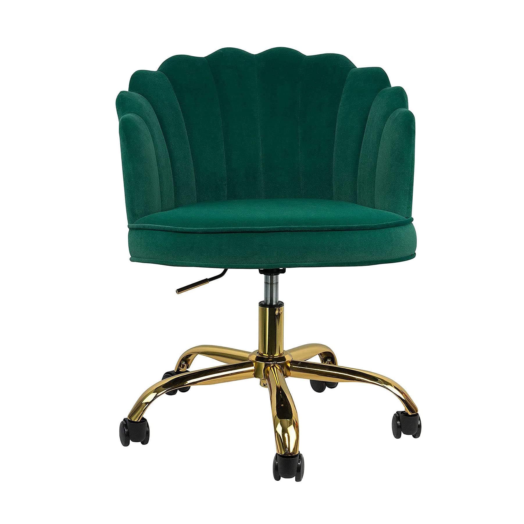 Goujxcy Velvet Desk Chair - Modern Upholstered Office Chair with 360° Swivel & Height Adjustment - Rolling Task Chair for Home Office, Study, or Vanity - Ergonomic Computer Chair for Work & Gaming