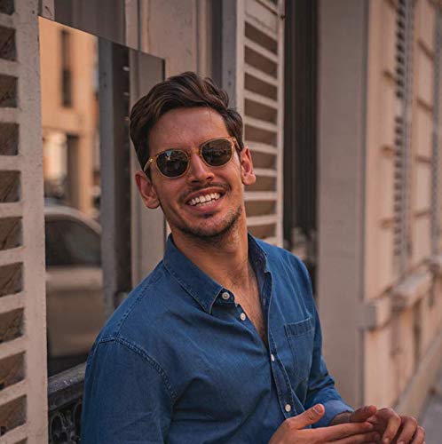Christopher Cloos - Round Polarized Sunglasses for Men & Women | UV Protection, Trendy Unisex Shades with Case | Perfect for Driving, Beach & Outdoor Activities
