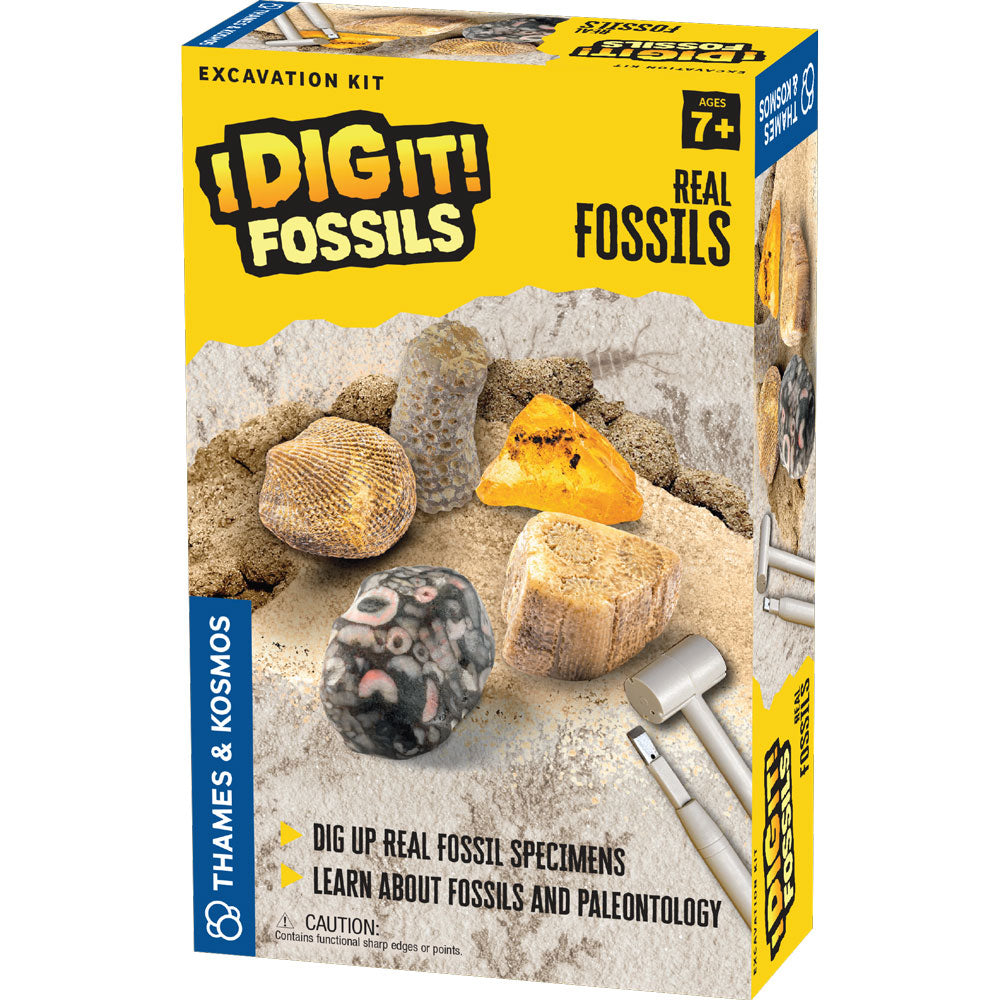 I Dig It! Real Fossils Excavation Kit - STEM Educational Toy for Kids, Dinosaur Fossil Digging Kit for Science Learning & Archaeology Exploration - Perfect for Classroom, Birthday Gifts & Science Projects