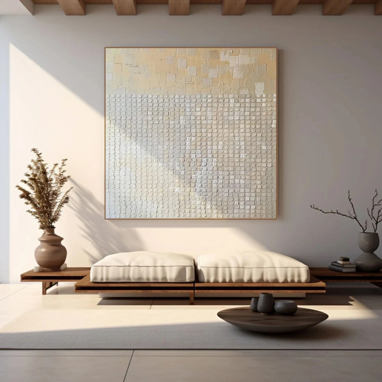 Abstract Beige & Brown Wall Art Print #BB120 - Modern Home Decor for Living Room, Bedroom & Office