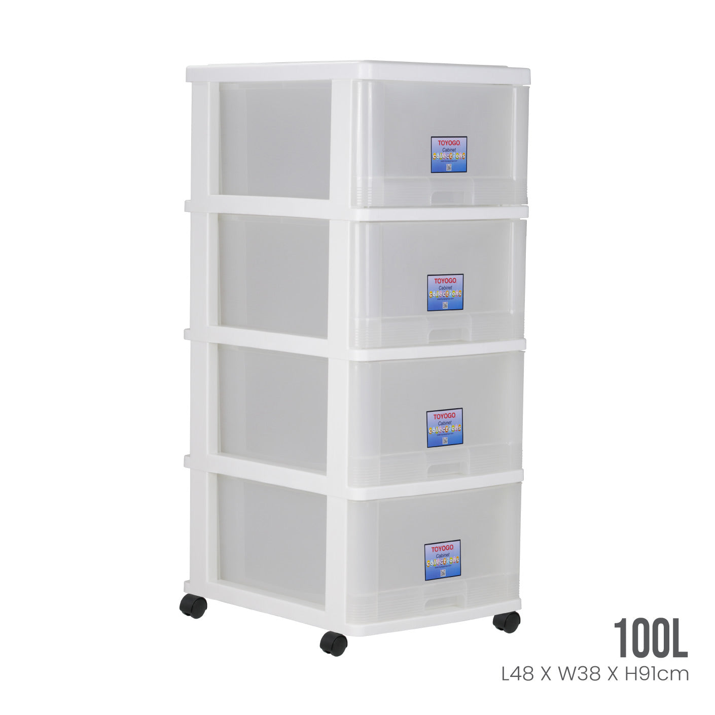 4-Tier Rolling Metal Storage Cart with Wheels - Heavy Duty Utility Organizer for Kitchen, Bathroom, Office, or Garage Organization (Black)