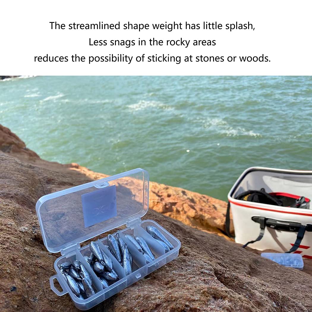Premium Fishing Sinkers & Weights Kit - Bass Casting Sinkers for Saltwater & Freshwater Fishing | Lead Tackle for Bottom Fishing, Surf Casting & Drop Shot Techniques | Ideal for Bass, Trout & Catfish Anglers