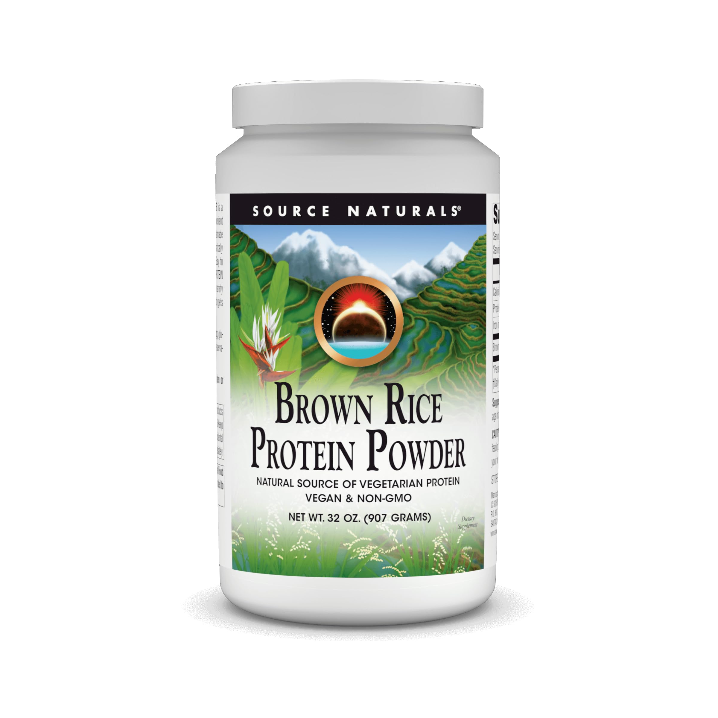 Source Naturals Organic Brown Rice Protein Powder - Vegan, Non-GMO, Gluten-Free - 32oz for Smoothies, Baking & Post-Workout Recovery