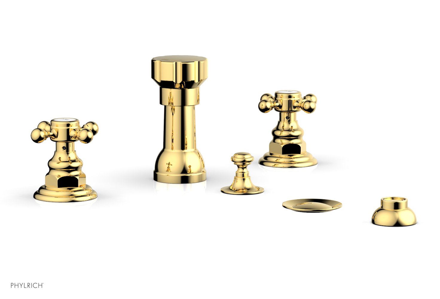 HENRI 4-Hole Bidet Faucet Set with Cross Handles - 161 60 Model - Perfect for Bathroom Renovation & Modern Toilet Upgrades