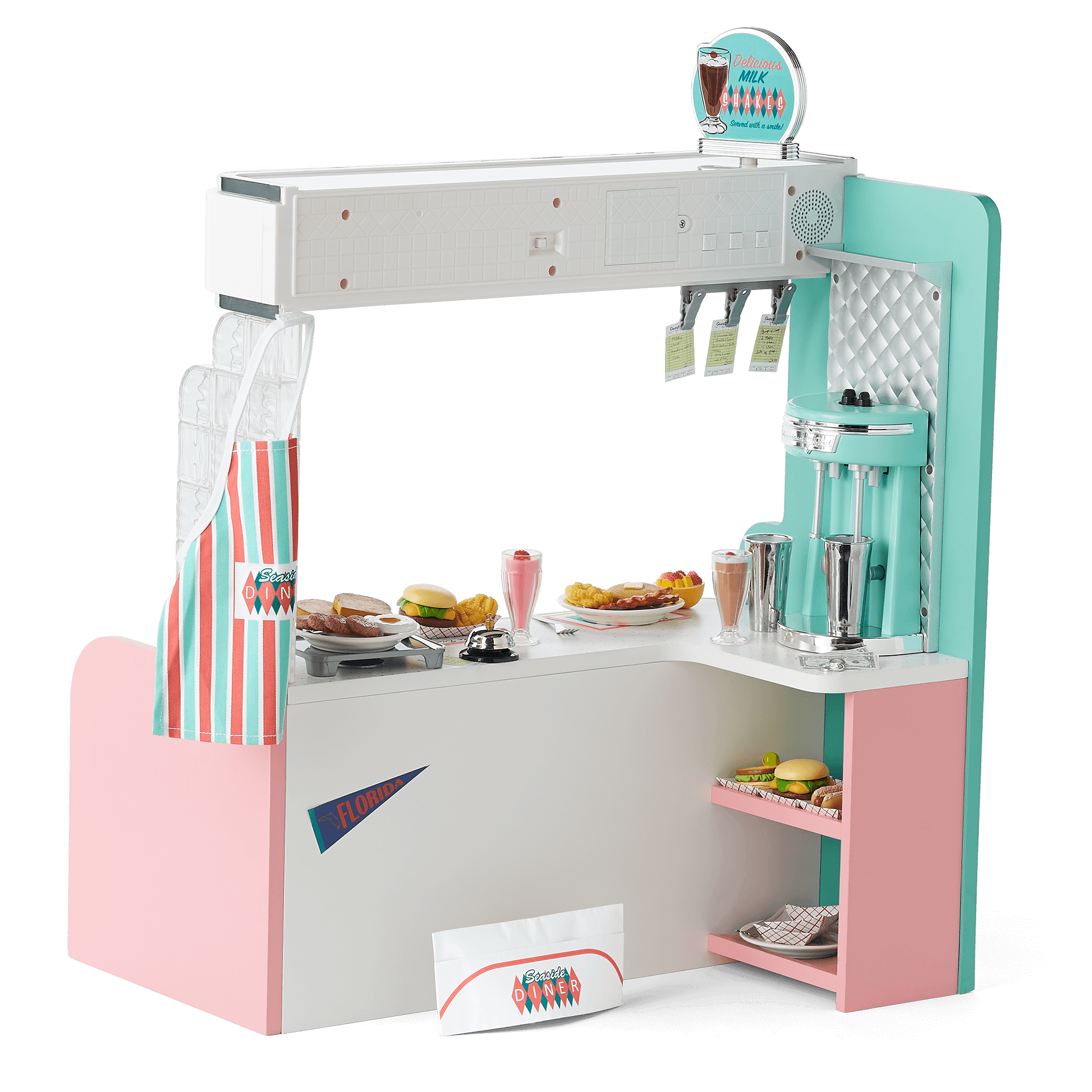 Maryellen’s™ 18 Inch Doll Seaside Diner Playset - American Girl Doll Accessories for Historical Character Play & Tea Parties