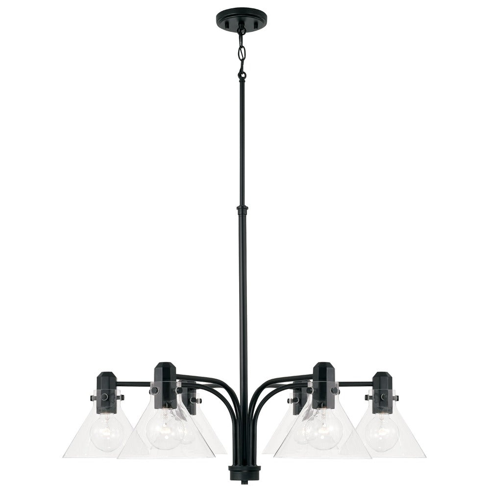Baxter 6-Light Chandelier - Modern Crystal Ceiling Light Fixture for Dining Room, Bedroom & Living Room Decor