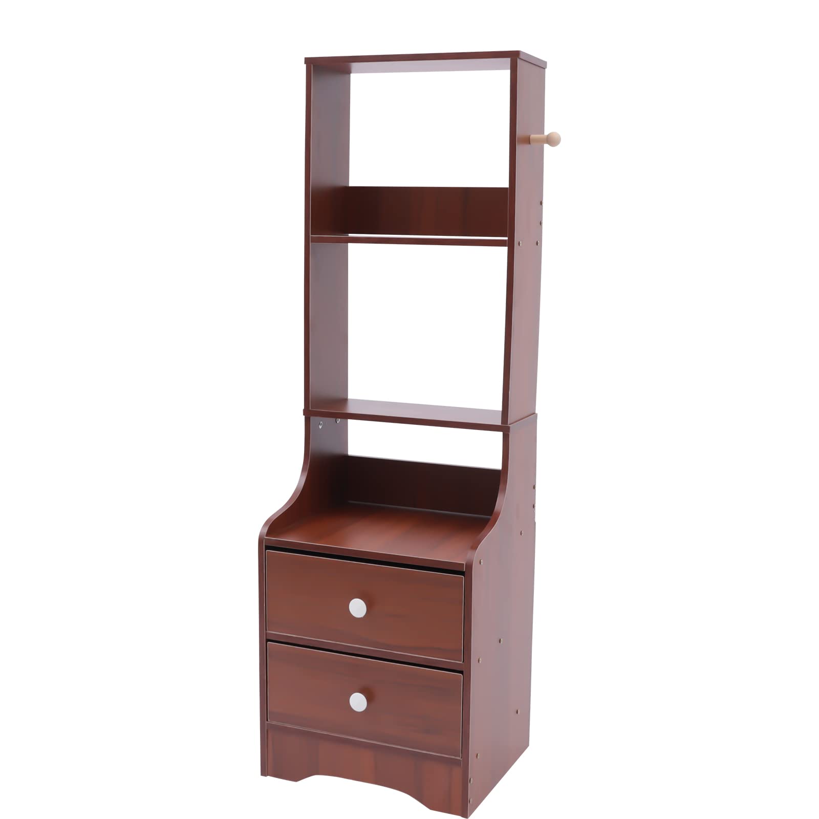 Modern Wooden Nightstand with 3 Drawers & Storage Shelf - Tall Bedside Table for Bedroom & Living Room - End Table with Wood Finish - Perfect for Storing Books, Lamps & Bedroom Essentials