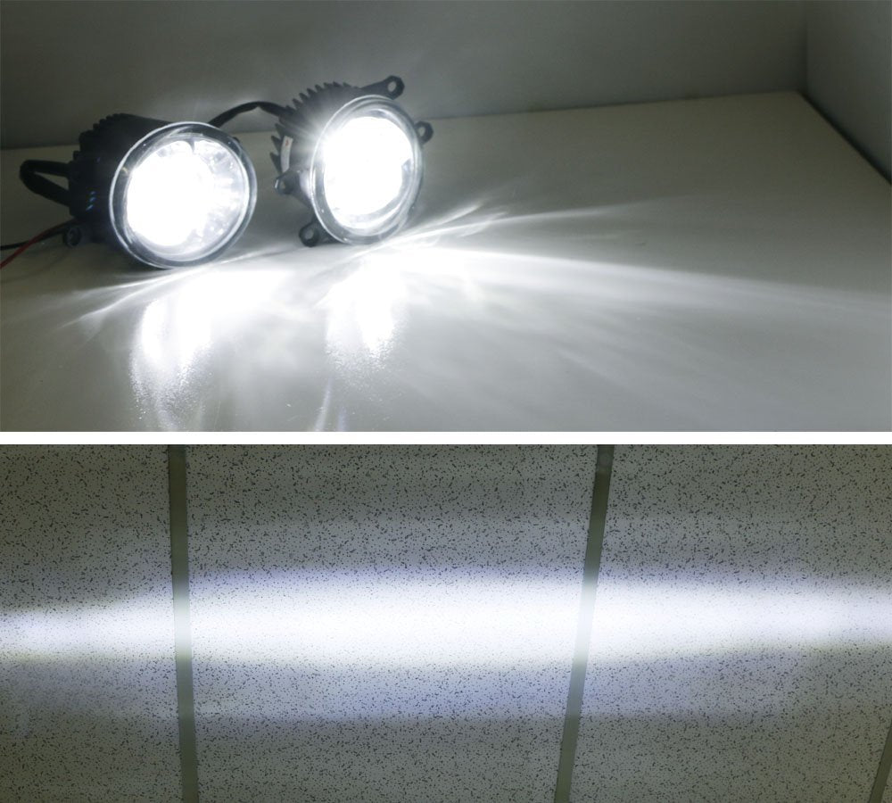 15W CREE LED Projector Fog Lights with Bezel Covers & Wiring Harness - Compatible with 2014-2016 Nissan Rogue | Durable Off-Road Lighting for Night Driving, Foggy Conditions & Adventure Vehicles