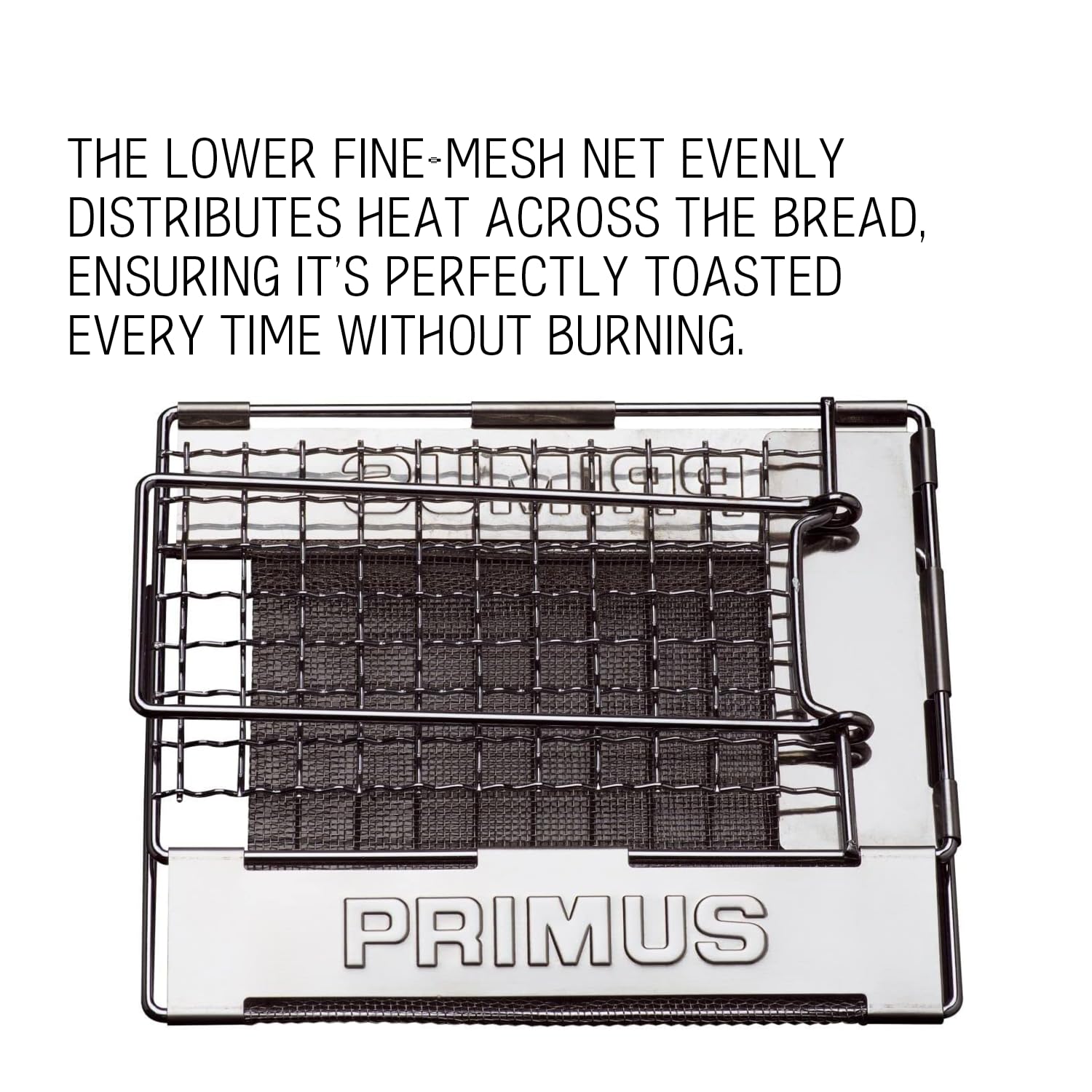 Primus Camping Toaster for Gas Stove - Stainless Steel Foldable Travel Toaster (17x14cm) - Portable Hob Toaster for Camping, Hiking & Outdoor Adventures - Perfect for RV Trips, Backpacking & Picnics